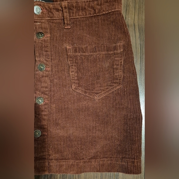 Only Brown A-Line Ribbed Mini Skirt Casual - Picture 3 of 12